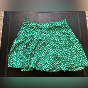 Hollister Green Floral Ultra High Rise Skirt